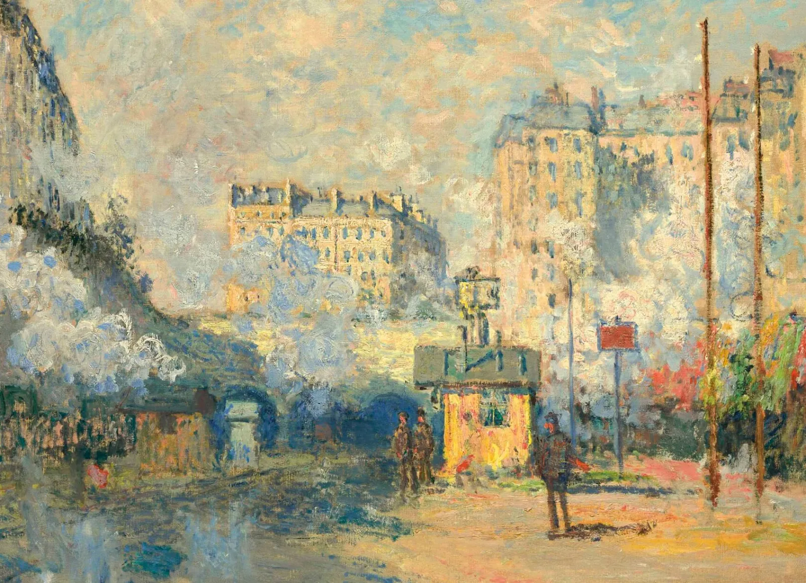 Galerie Mont Monet<Außenansicht des Bahnhofs Saint-Lazare, Sonneneffekt - Claude Monet