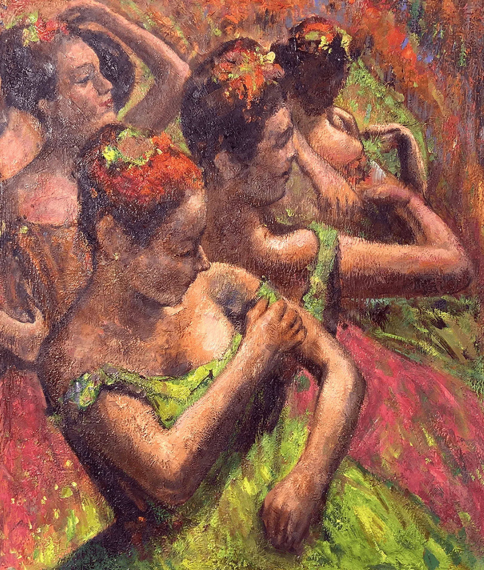 Galerie Mont Degas<Ballerinas, die ihre Tutus anpassen - Edgar Degas