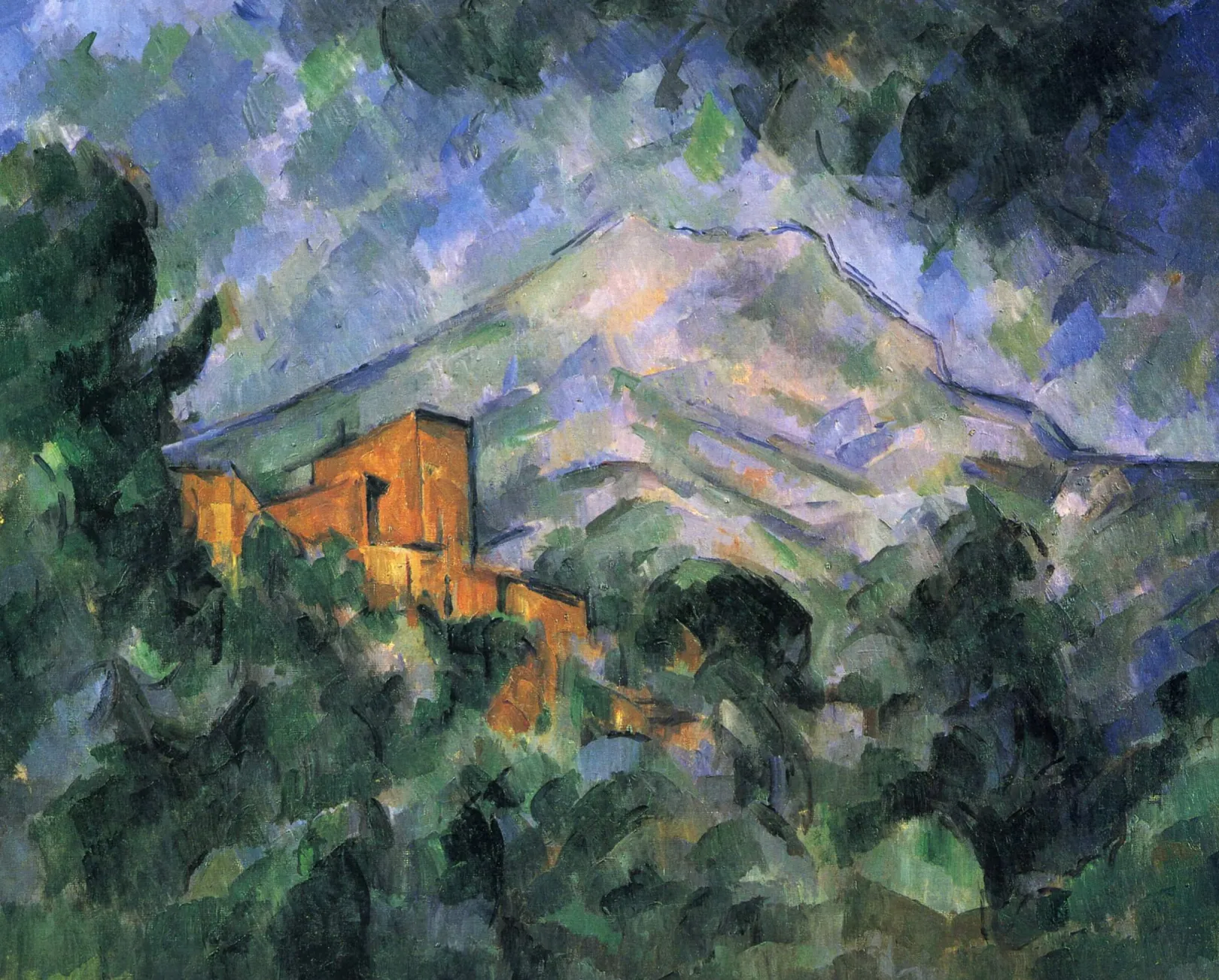 Galerie Mont Cézanne<Berg Sainte-Victoire und schwarzes Schloss - Paul Cézanne