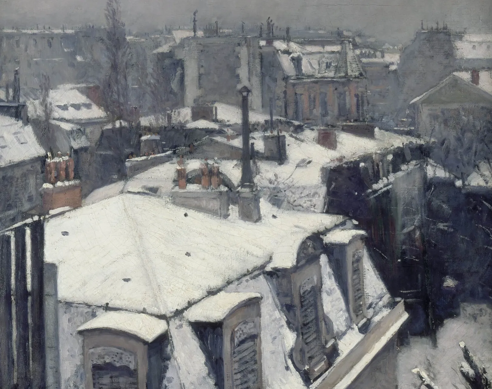 Galerie Mont Caillebotte<Blick auf Dächer (Schnee-Effekt) - Gustave Caillebotte