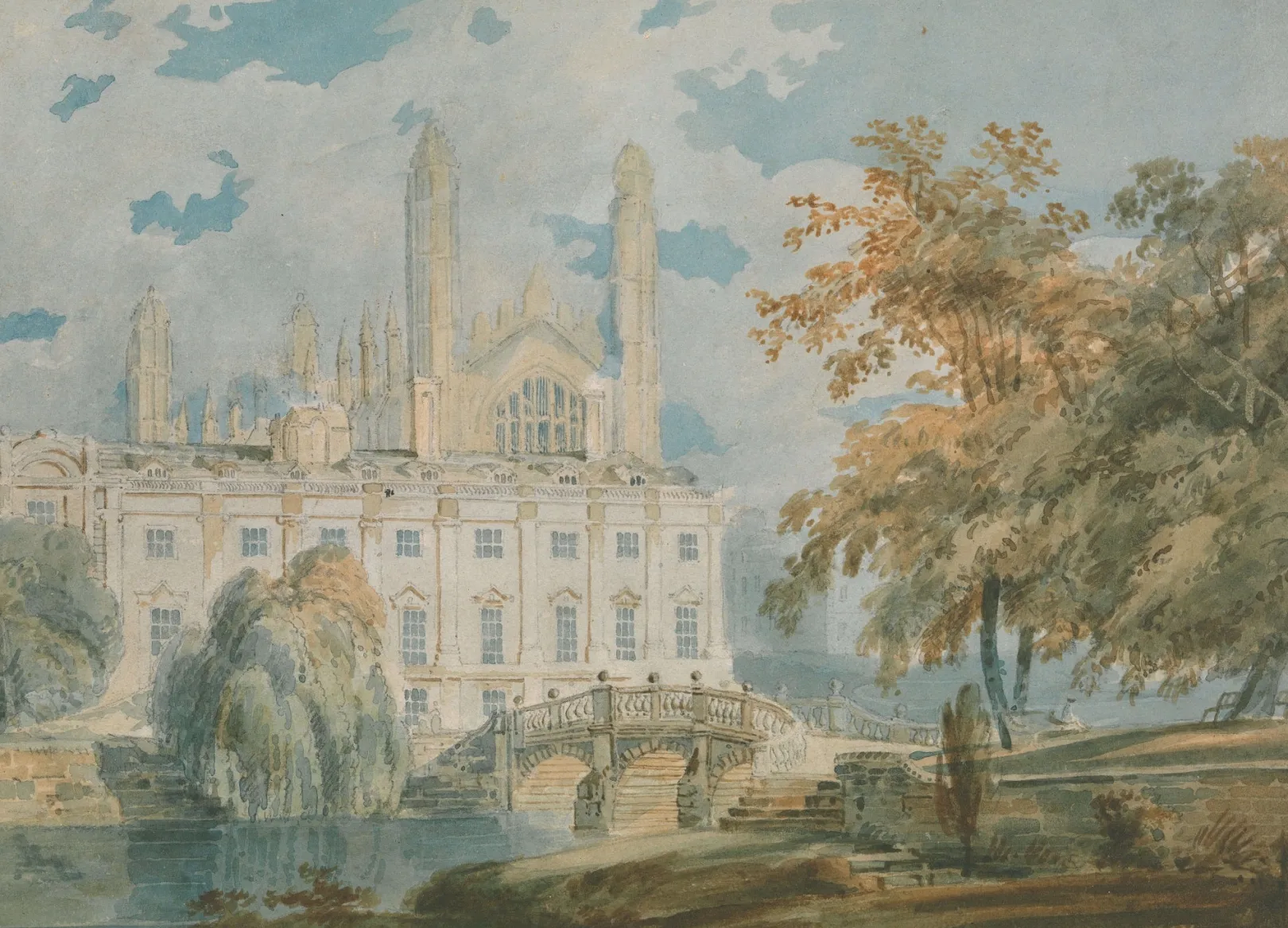 Galerie Mont Turner<Clare Hall und King's College Chapel, Cambridge, von den Ufern des Flusses Cam - William Turner