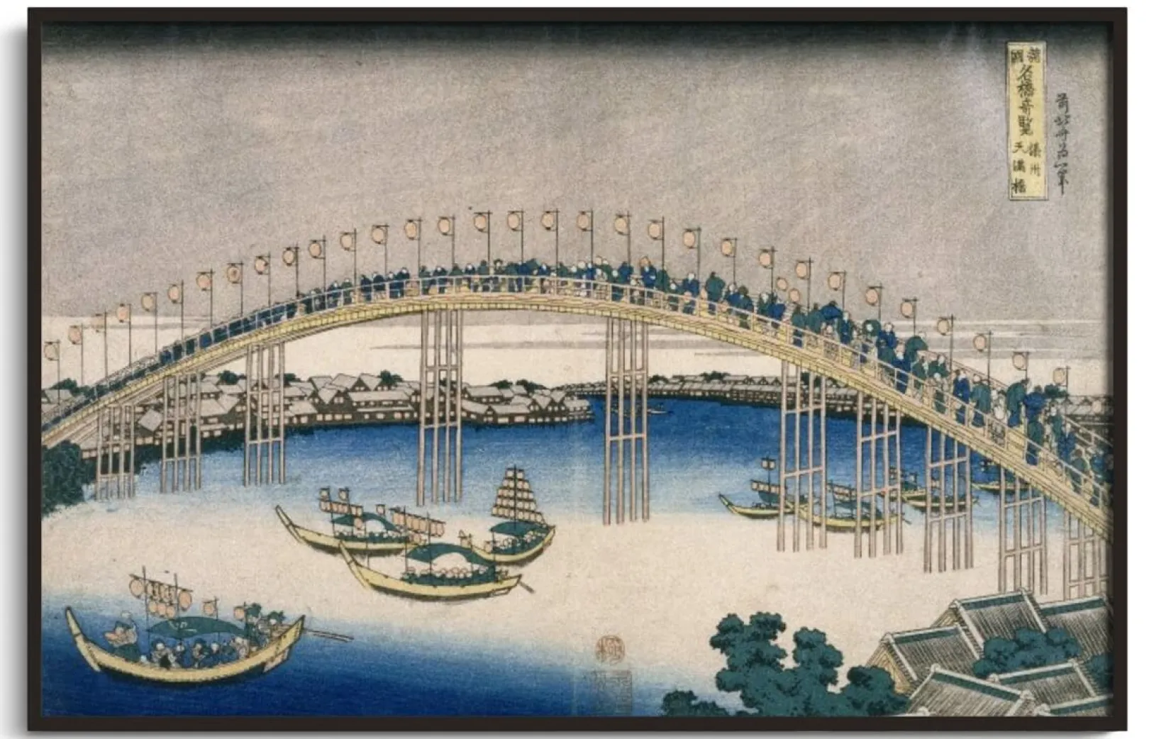 Galerie Mont Hokusai<Das Laternenfest auf der Temma-Brücke - Hokusai