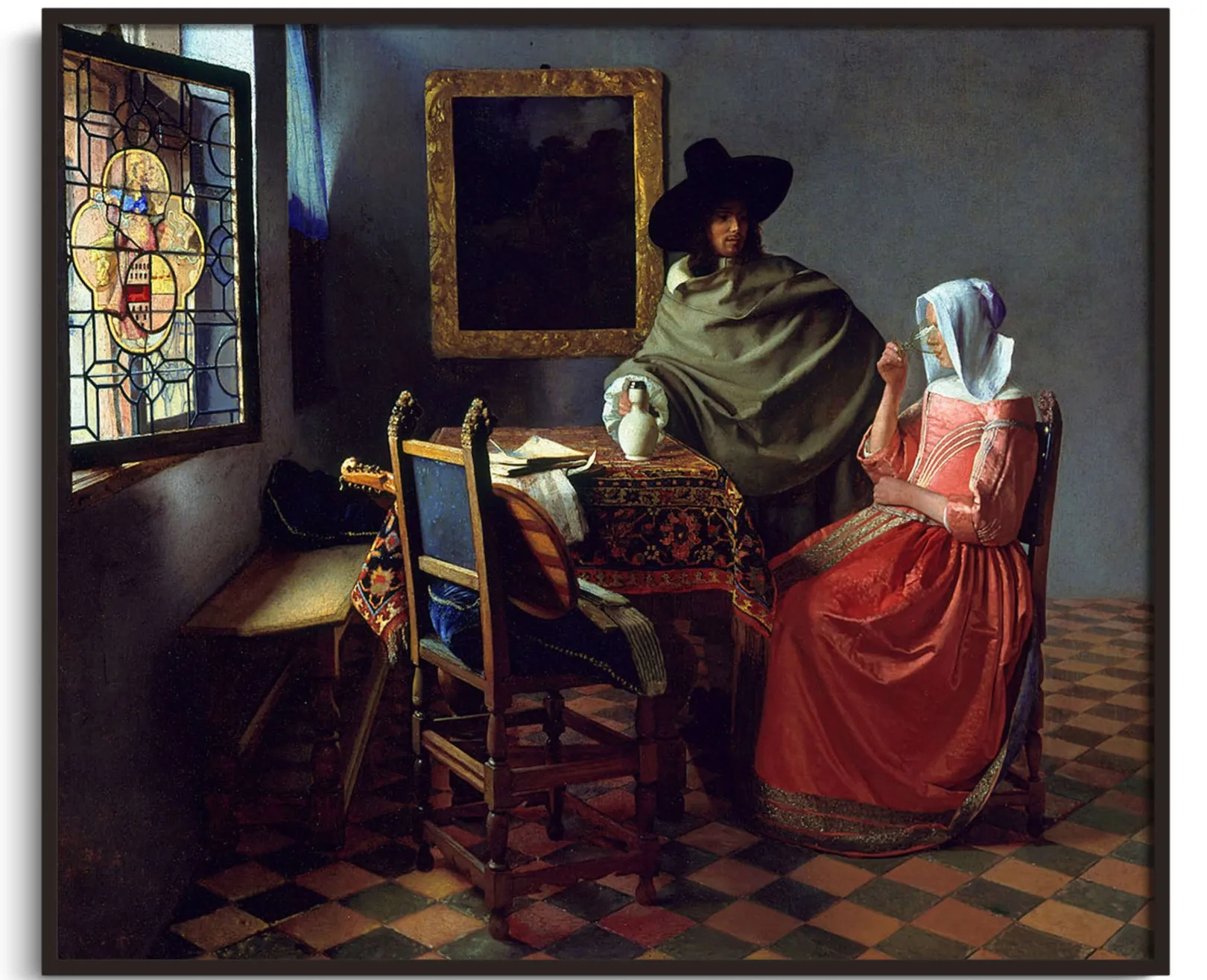 Galerie Mont Vermeer<Das Mädchen mit dem Weinglas - Johannes Vermeer