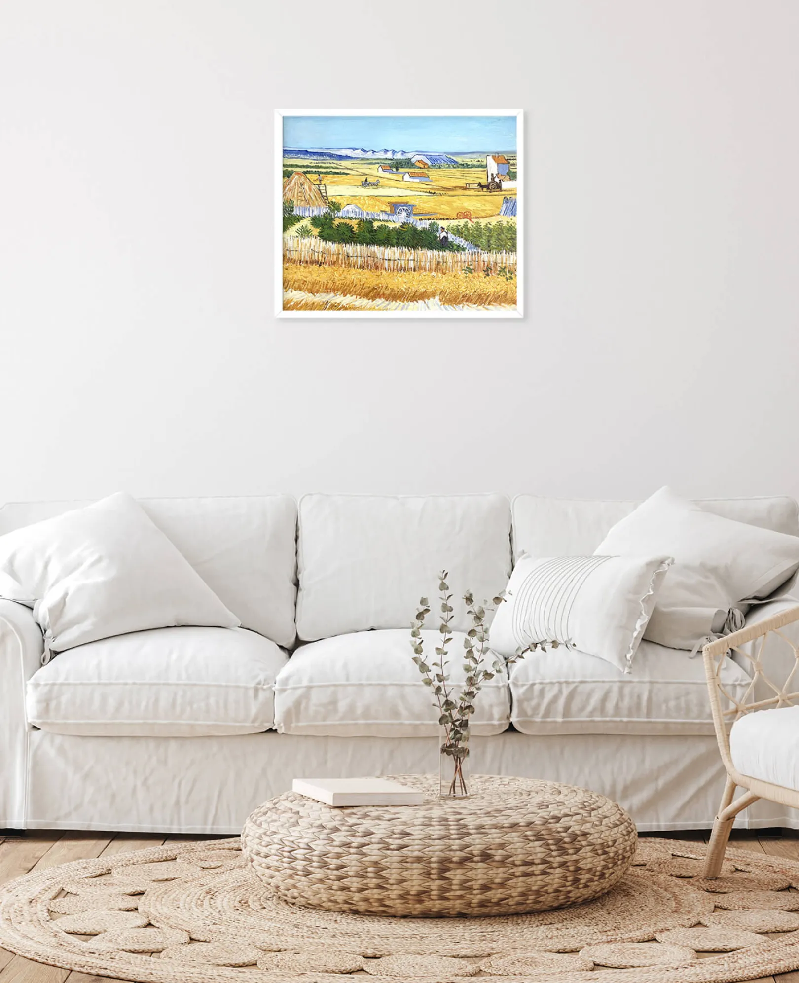 Galerie Mont Van Gogh<Die Ernte in La Crau, mit Montmajour im Hintergrund - Vincent Van Gogh