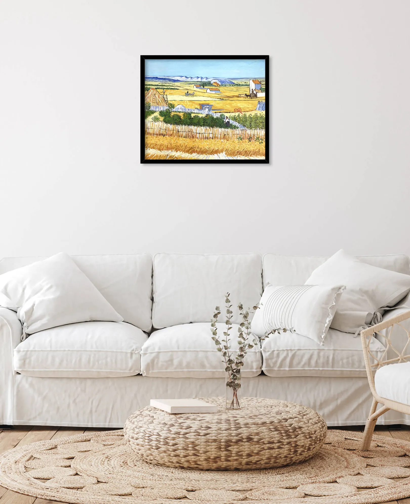 Galerie Mont Van Gogh<Die Ernte in La Crau, mit Montmajour im Hintergrund - Vincent Van Gogh