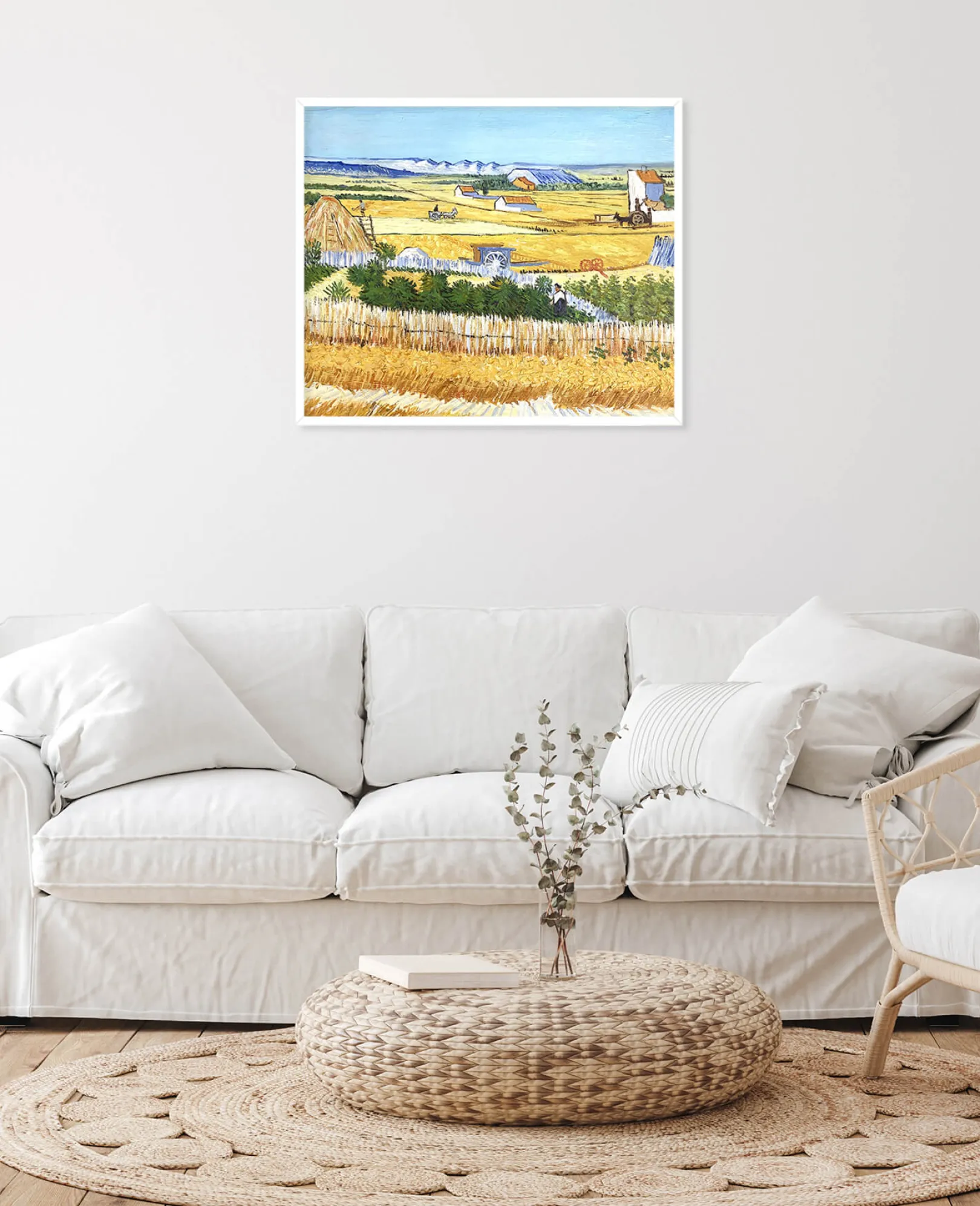 Galerie Mont Van Gogh<Die Ernte in La Crau, mit Montmajour im Hintergrund - Vincent Van Gogh