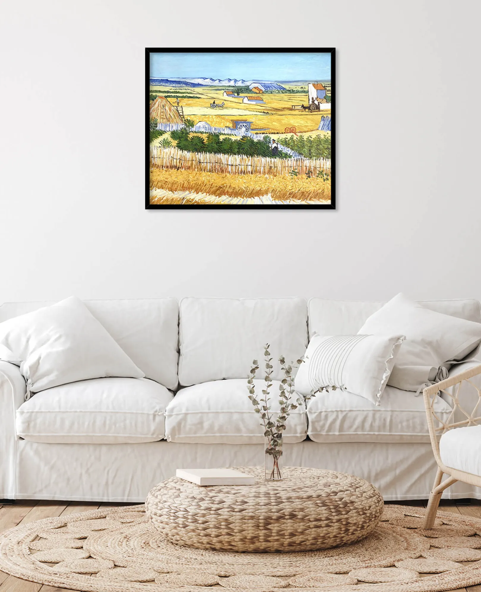 Galerie Mont Van Gogh<Die Ernte in La Crau, mit Montmajour im Hintergrund - Vincent Van Gogh