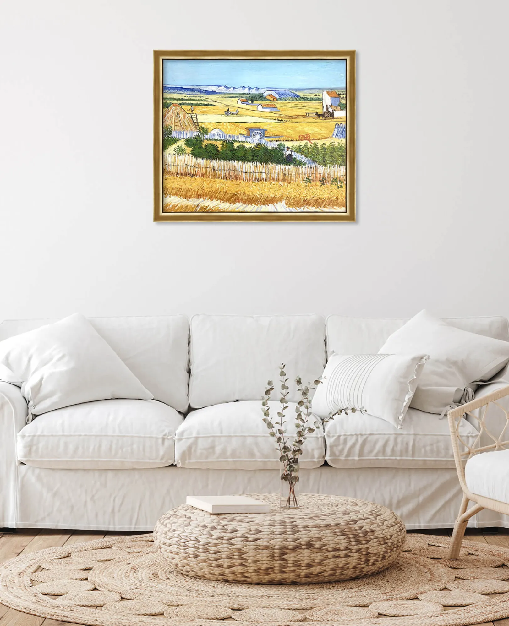 Galerie Mont Van Gogh<Die Ernte in La Crau, mit Montmajour im Hintergrund - Vincent Van Gogh