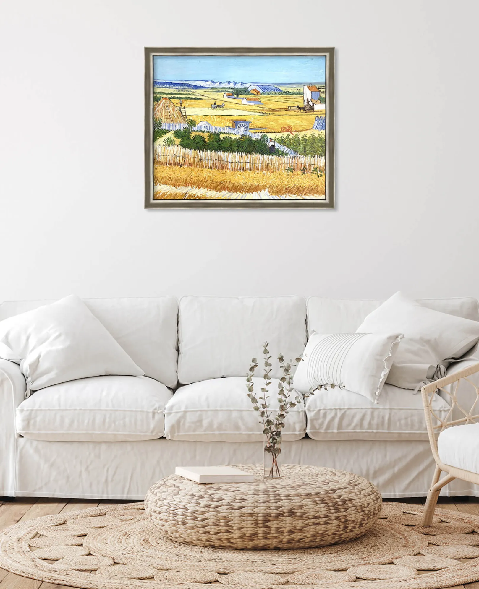 Galerie Mont Van Gogh<Die Ernte in La Crau, mit Montmajour im Hintergrund - Vincent Van Gogh