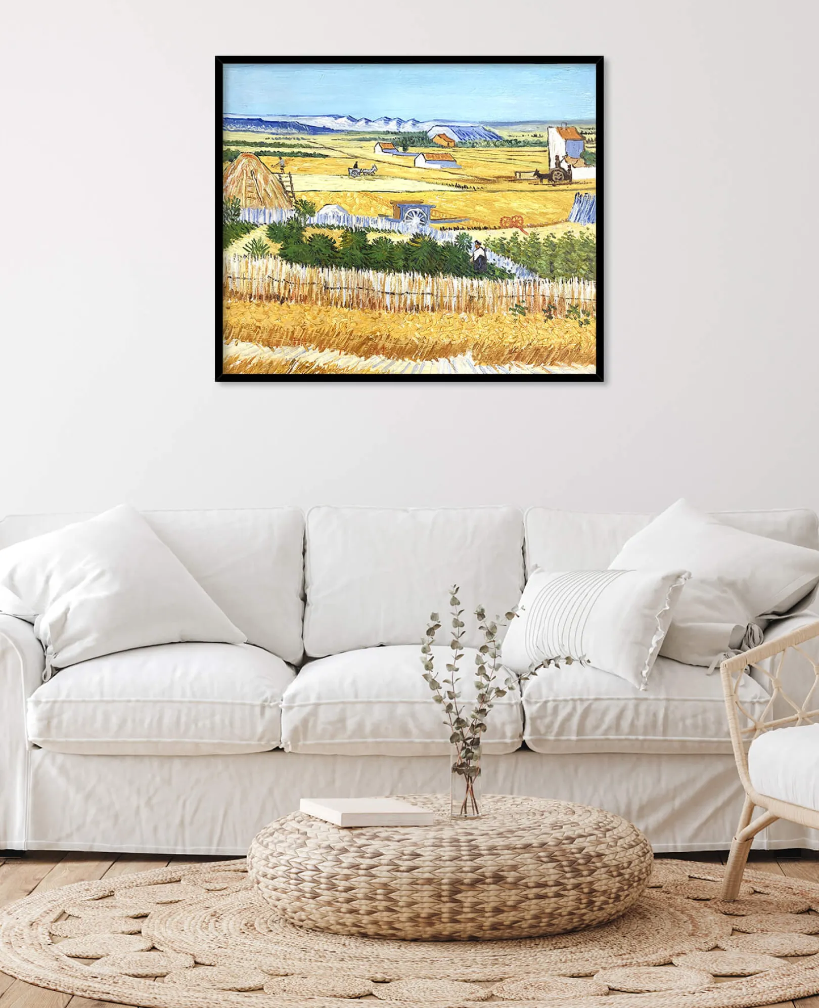 Galerie Mont Van Gogh<Die Ernte in La Crau, mit Montmajour im Hintergrund - Vincent Van Gogh