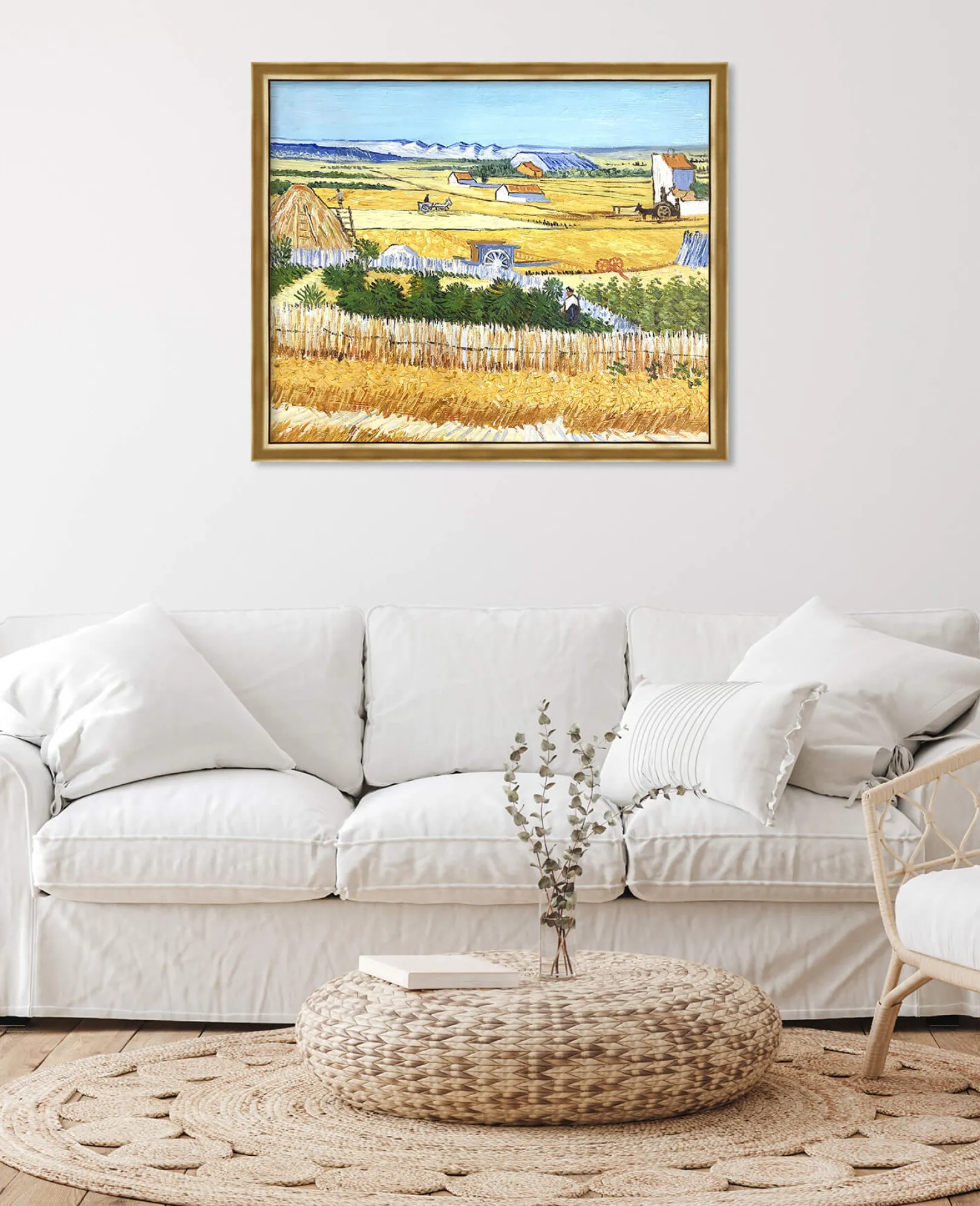 Galerie Mont Van Gogh<Die Ernte in La Crau, mit Montmajour im Hintergrund - Vincent Van Gogh