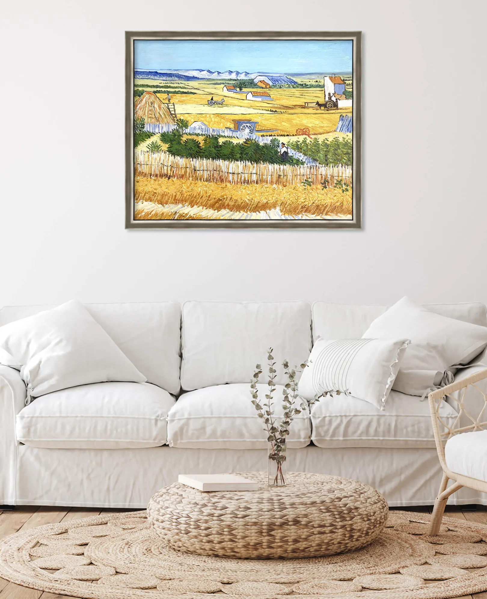 Galerie Mont Van Gogh<Die Ernte in La Crau, mit Montmajour im Hintergrund - Vincent Van Gogh