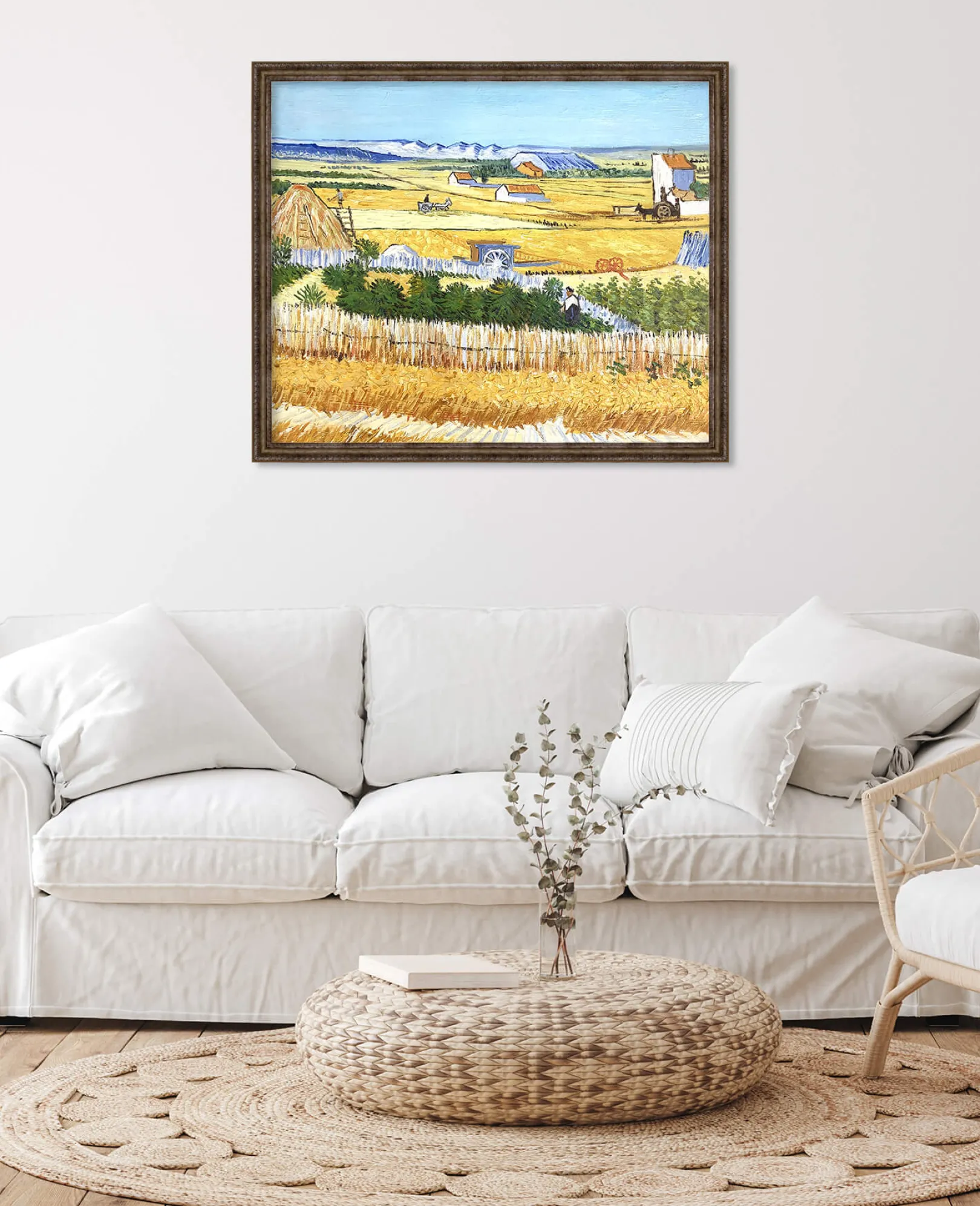 Galerie Mont Van Gogh<Die Ernte in La Crau, mit Montmajour im Hintergrund - Vincent Van Gogh