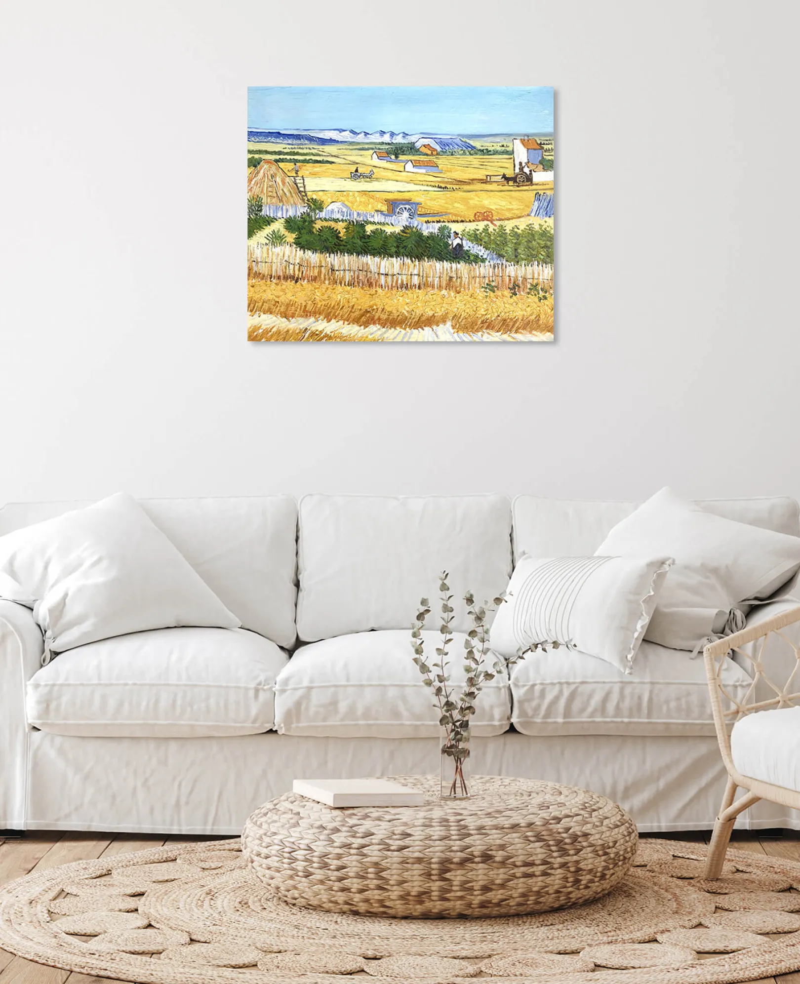 Galerie Mont Van Gogh<Die Ernte in La Crau, mit Montmajour im Hintergrund - Vincent Van Gogh