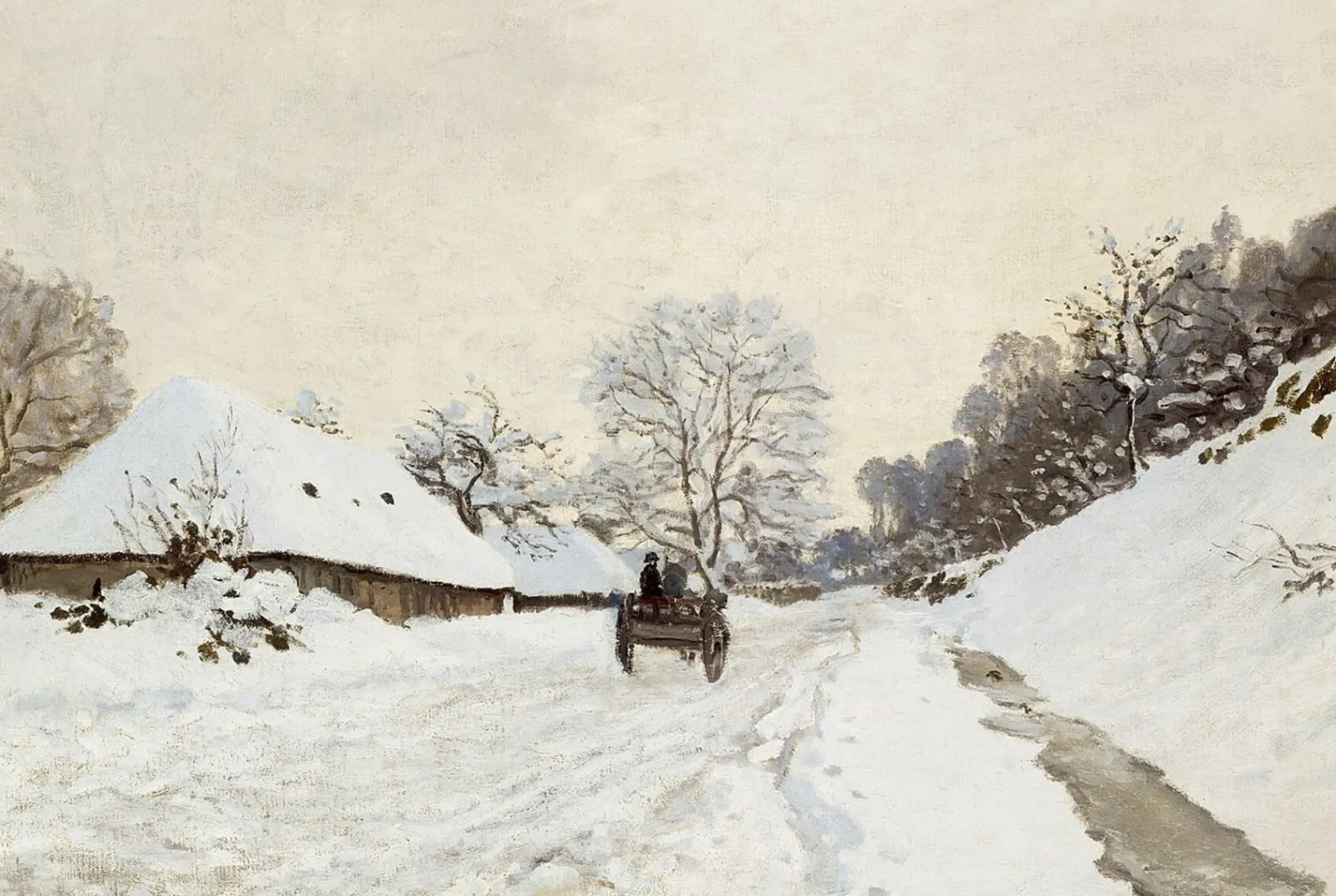 Galerie Mont Monet<Die Karre. Straße im Schnee bei Honfleur - Claude Monet