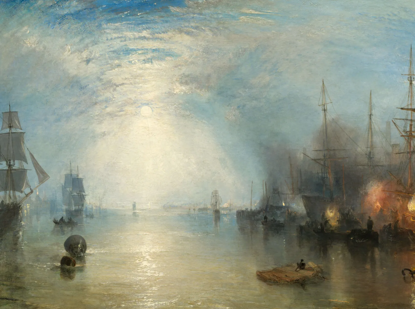 Galerie Mont Turner<Die Kielboote, die im Mondlicht die Kohlen anheizen - William Turner