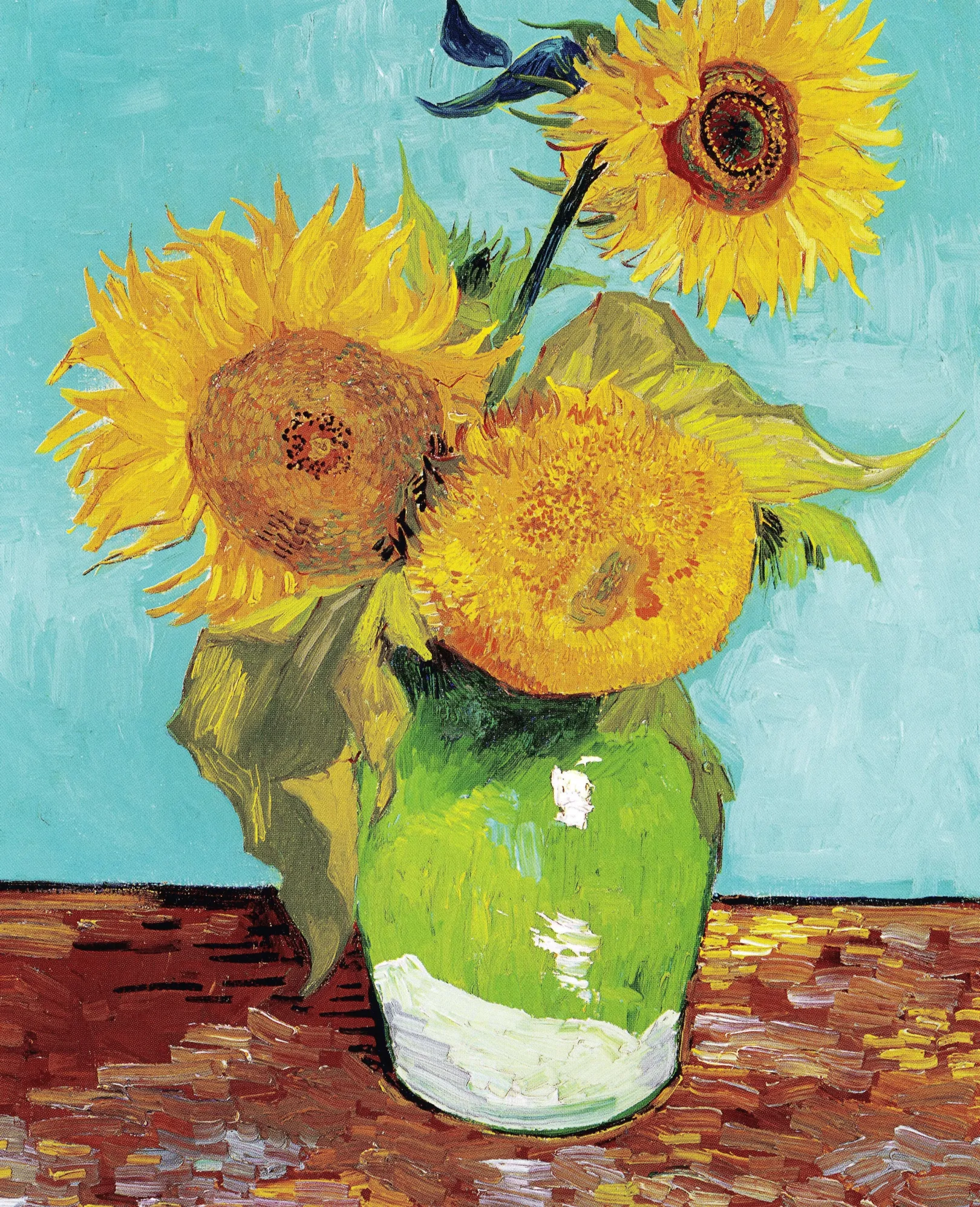 Galerie Mont Van Gogh<Drei Sonnenblumen in einer Vase - Vincent Van Gogh