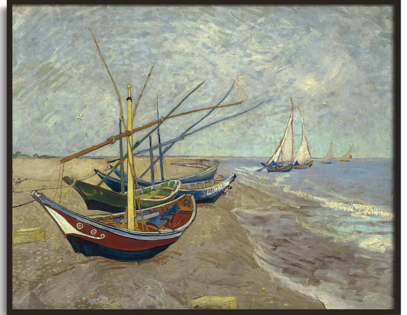 Galerie Mont Van Gogh<Fischerboote am Strand von Saintes-Maries - Vincent Van Gogh