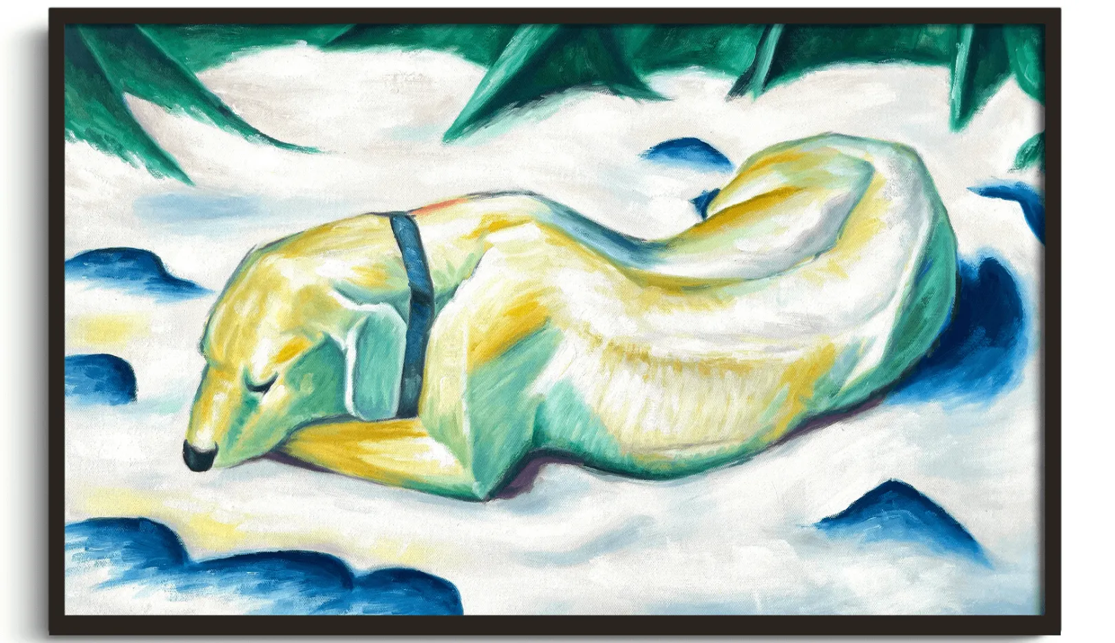 Galerie Mont Franz Marc<Hund im Schnee liegend - Franz Marc