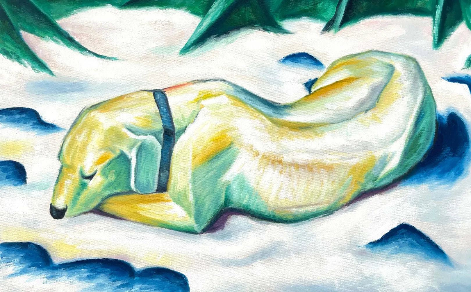 Galerie Mont Franz Marc<Hund im Schnee liegend - Franz Marc