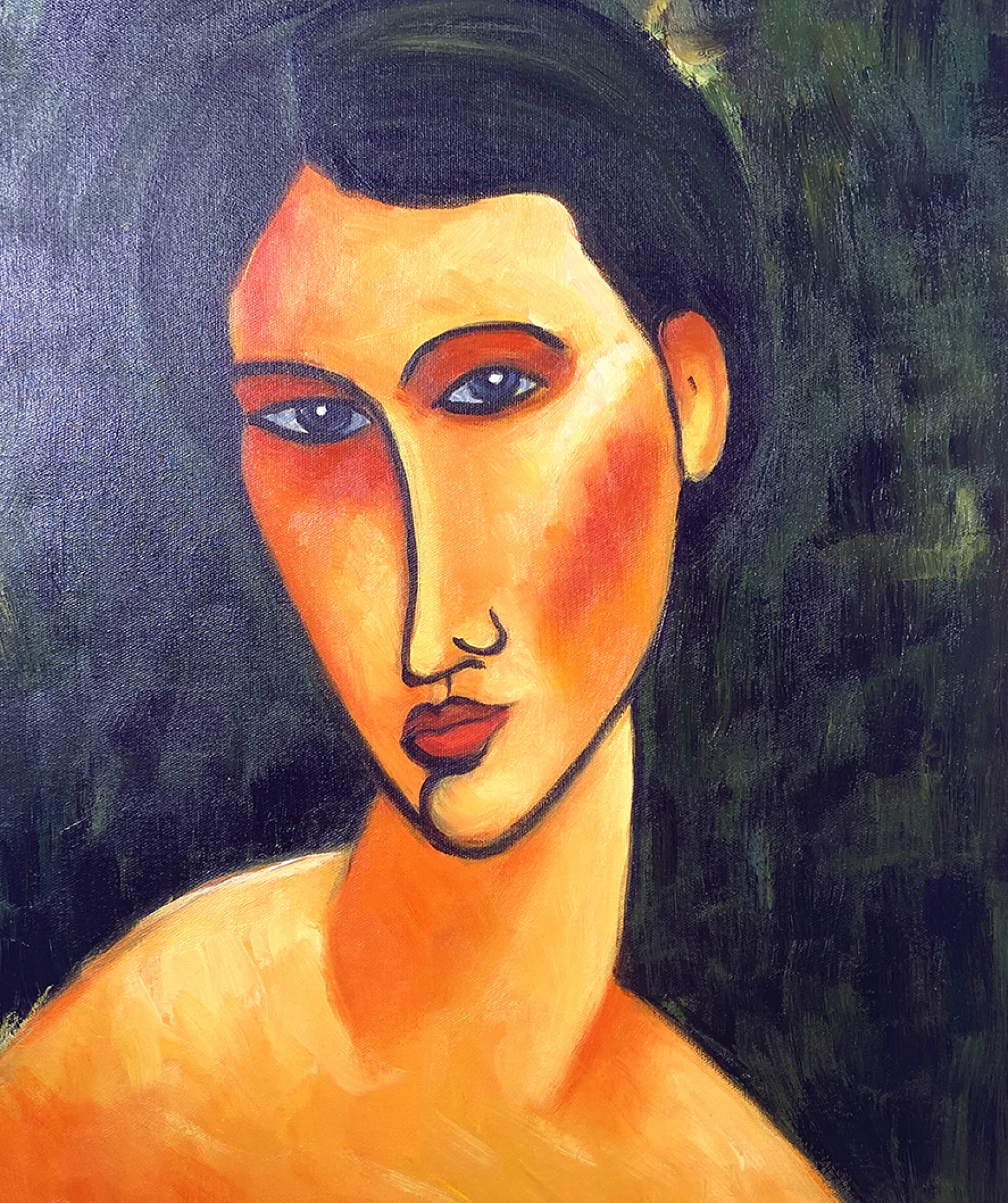 Galerie Mont Modigliani<Junge Frau mit blauen Augen - Amedeo Modigliani