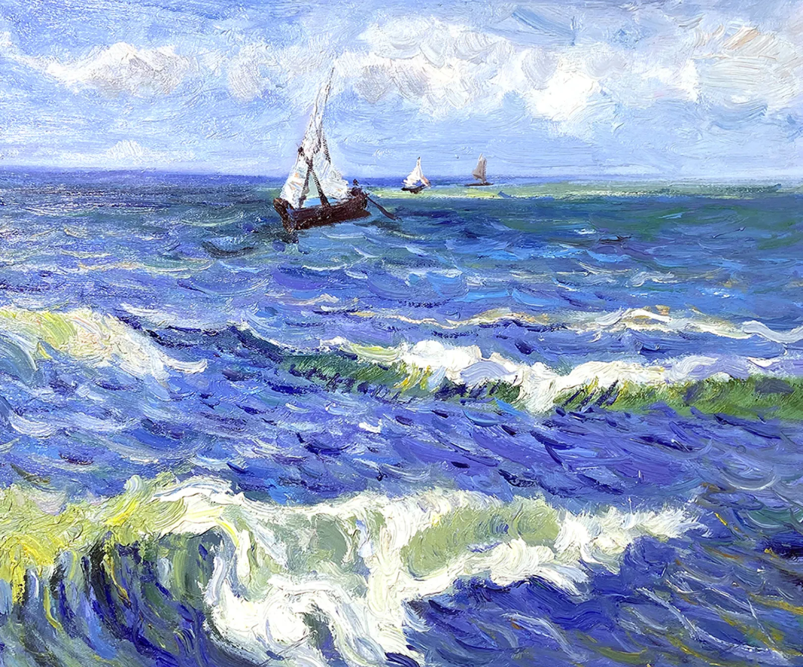 Galerie Mont Van Gogh<Meereslandschaft in der Nähe von Saintes-Maries-de-la-Mer - Vincent Van Gogh