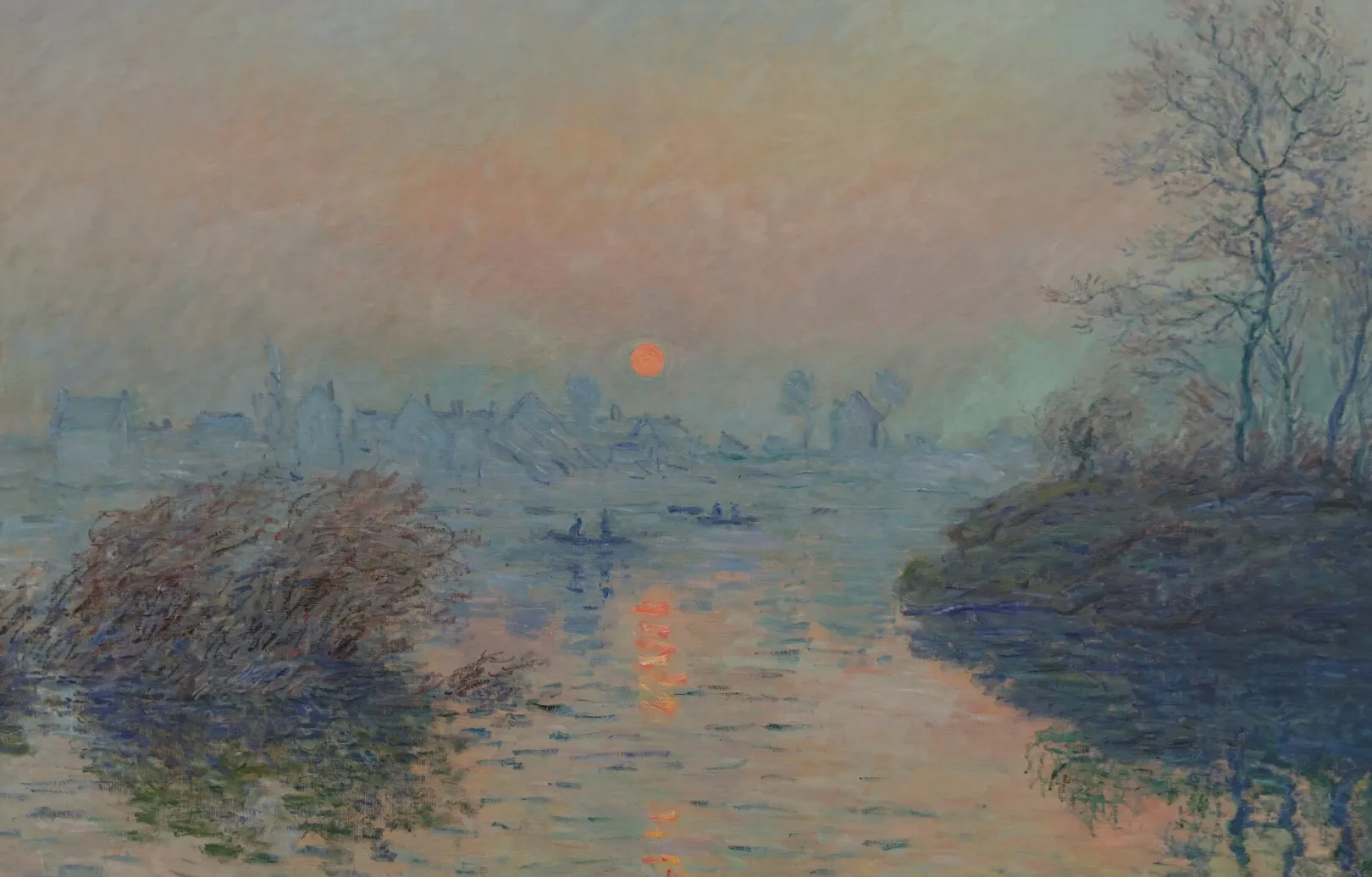 Galerie Mont Monet<Sonnenuntergang über der Seine bei Lavacourt, Wintereffekt - Claude Monet