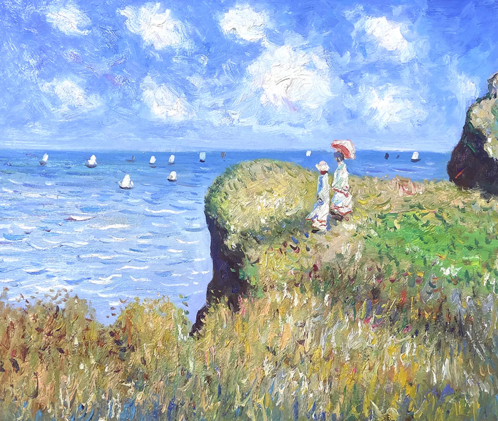 Galerie Mont Monet<Spaziergang auf den Klippen, Pourville - Claude Monet