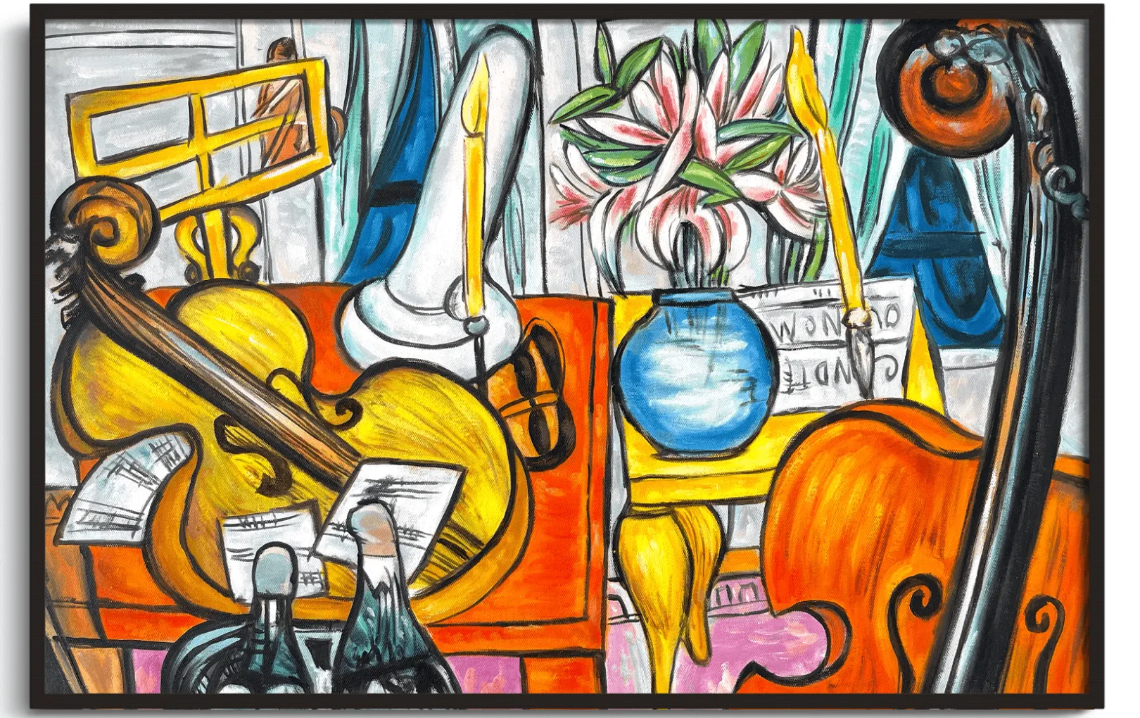 Galerie Mont Beckmann<Stilleben mit Cello und Kontrabass - Max Beckmann