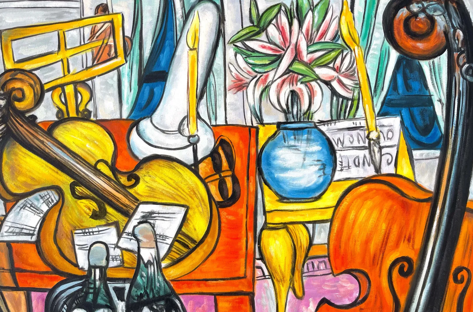 Galerie Mont Beckmann<Stilleben mit Cello und Kontrabass - Max Beckmann