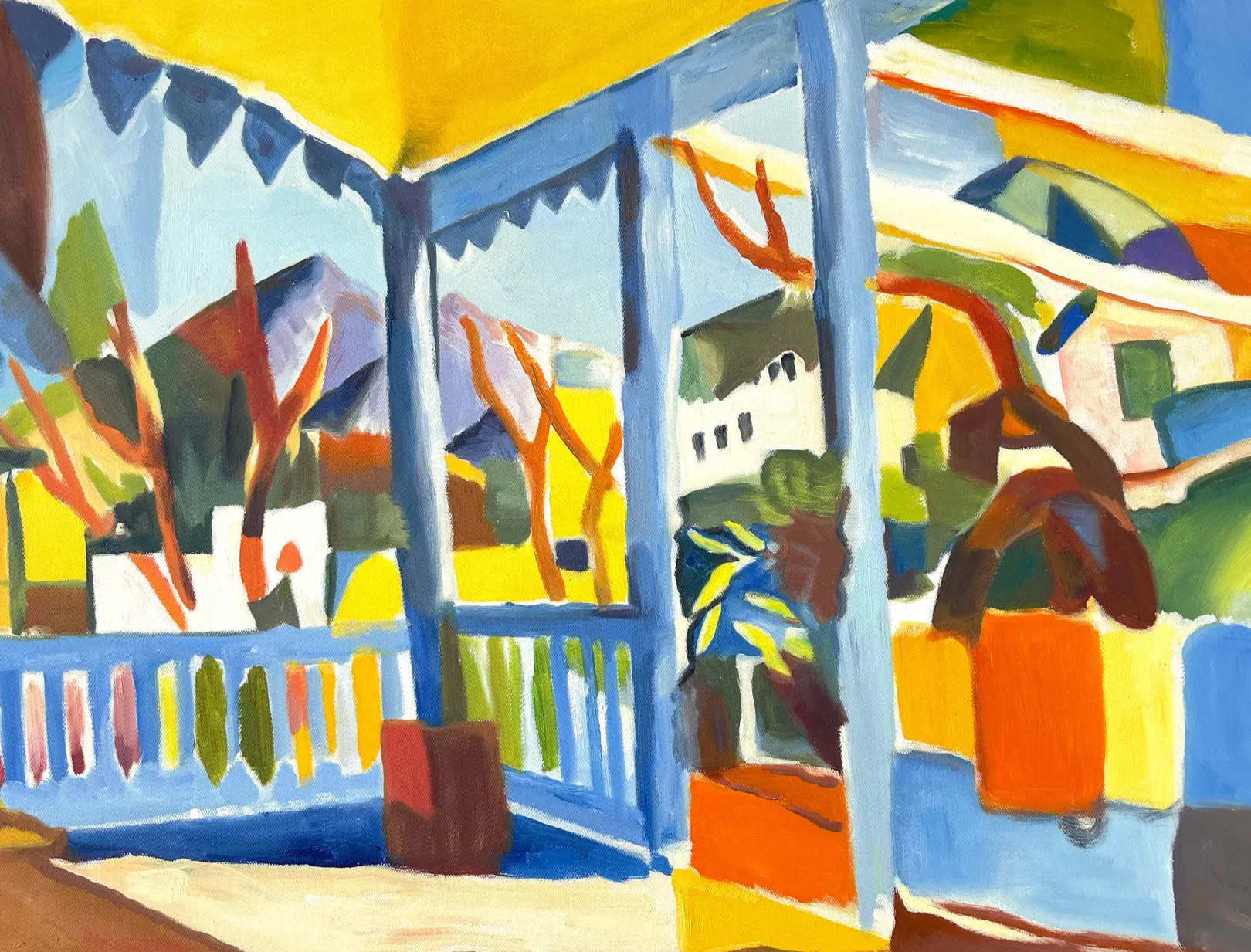 Galerie Mont Macke<Terrasse des Landhauses in St. Germain - August Macke