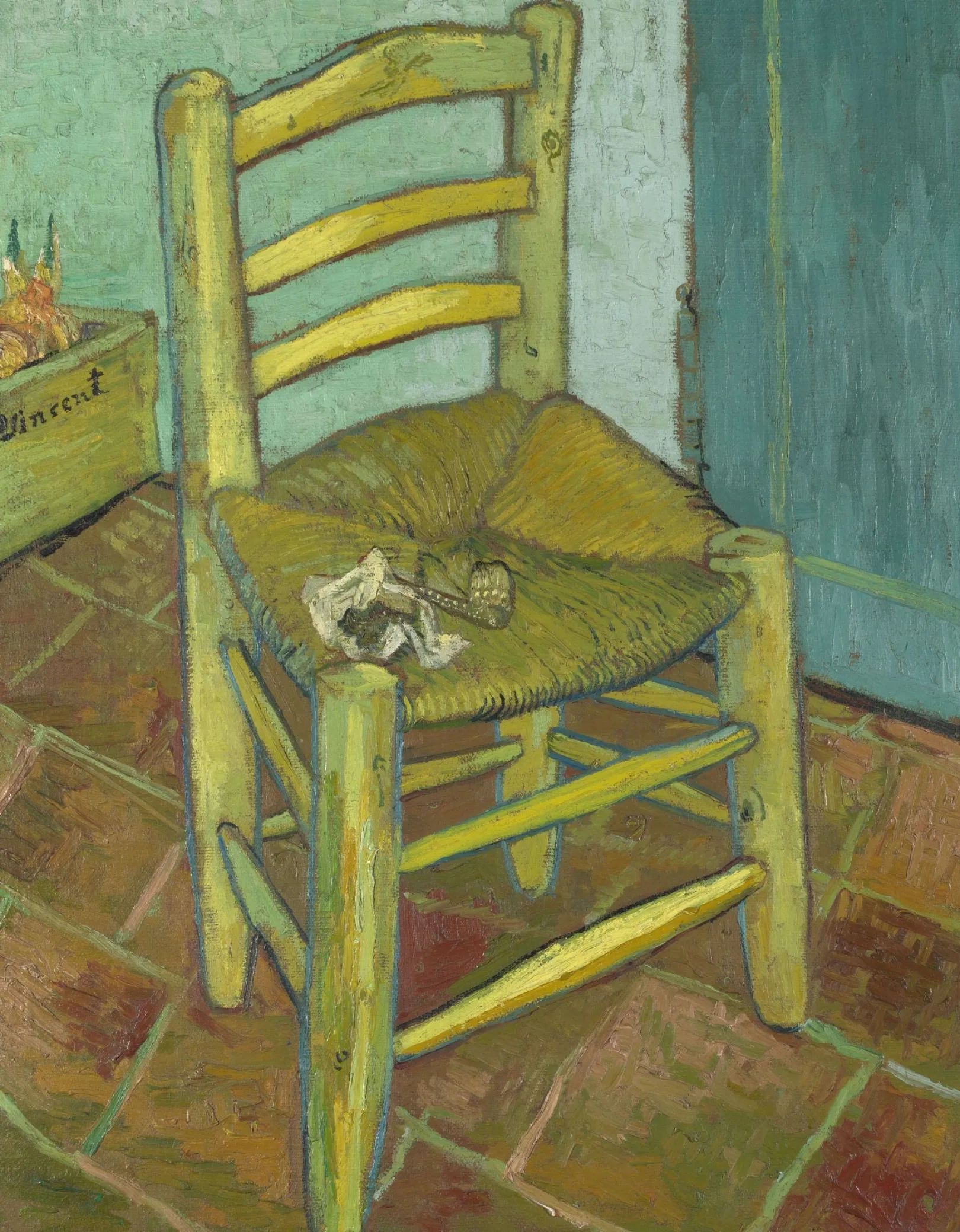 Galerie Mont Van Gogh<Vincents Stuhl mit seiner Pfeife - Vincent Van Gogh