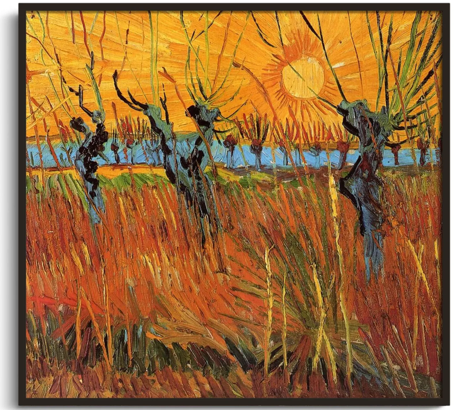 Galerie Mont Van Gogh<Weiden im Sonnenuntergang - Vincent Van Gogh