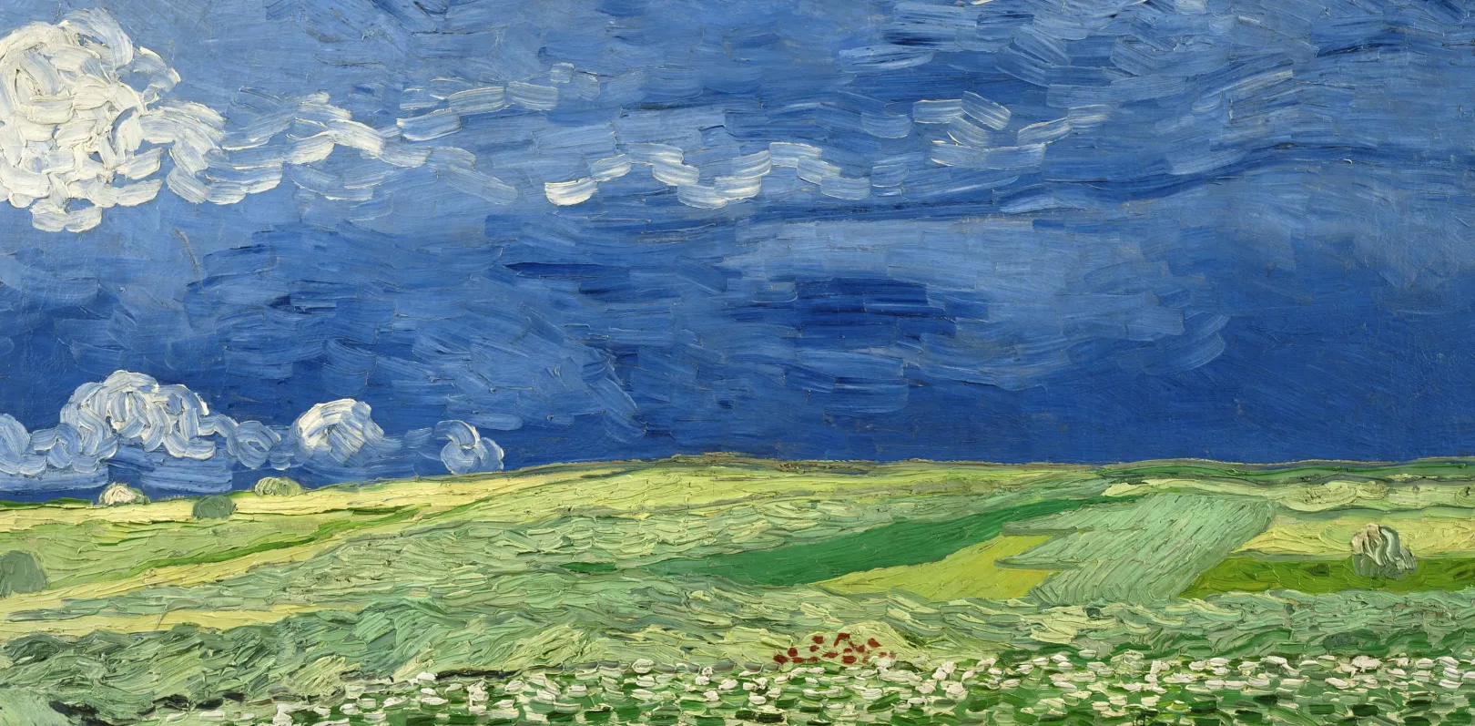 Galerie Mont Van Gogh<Weizenfeld unter Gewitterwolken - Vincent Van Gogh