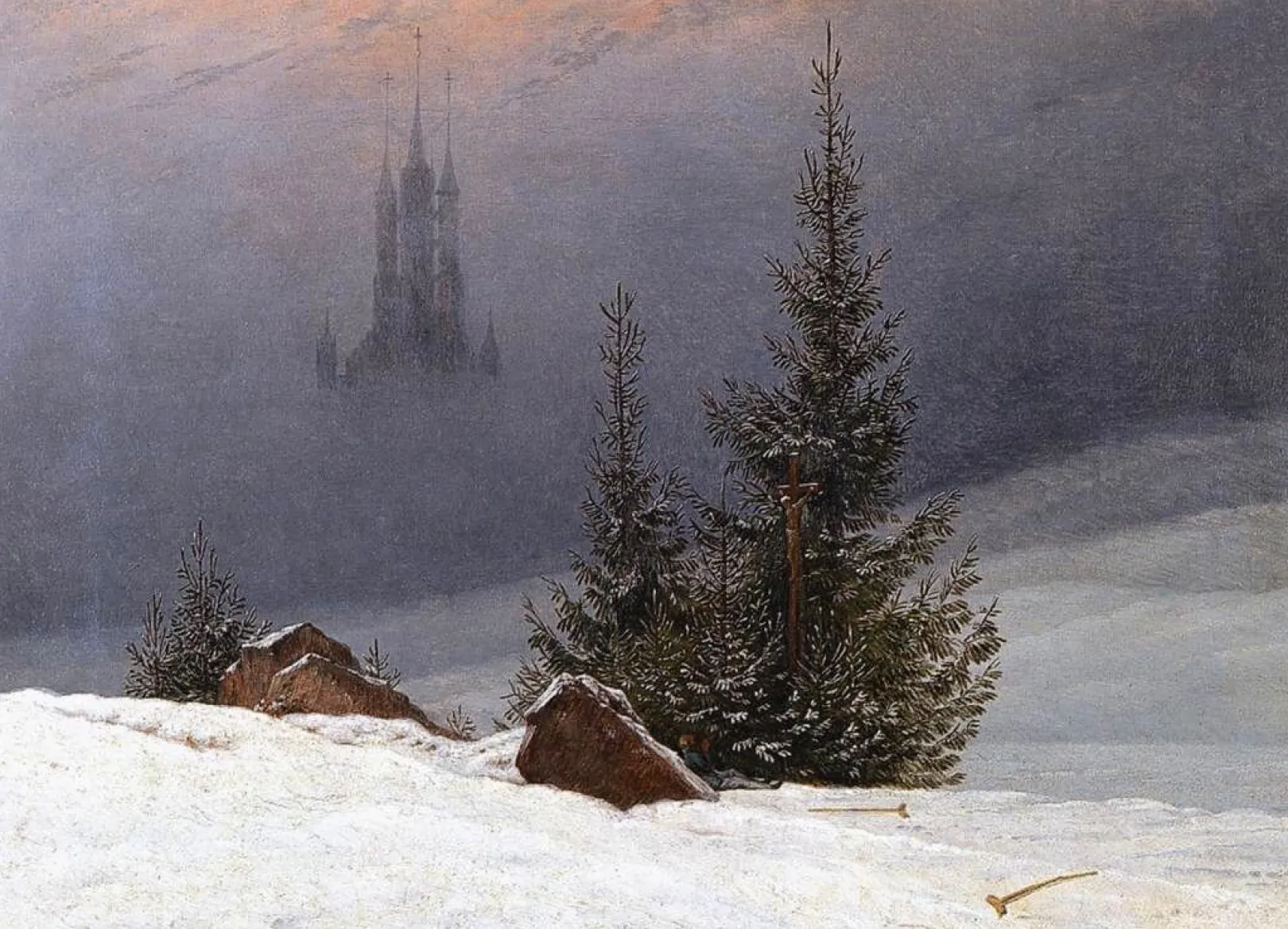 Galerie Mont Friedrich<Winterlandschaft mit Kirche - Caspar David Friedrich